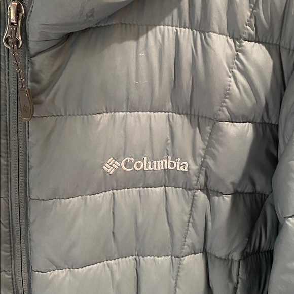 Teal Columbia Omni Heat Mid thigh Coat - Picture 2 of 11